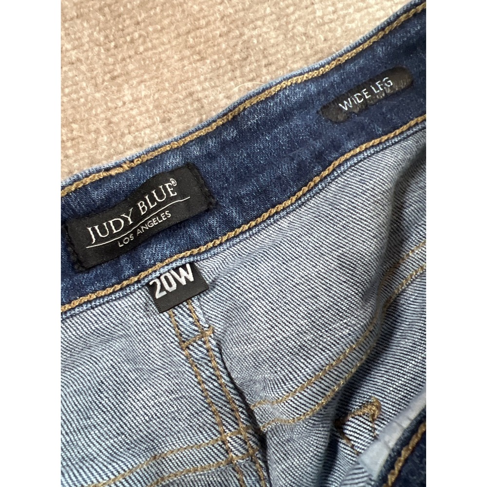 Judy Blue Los Angeles Wide Leg Distressed Jeans 20W Dark Wash JB82593DK-PL - Picture 5 of 13